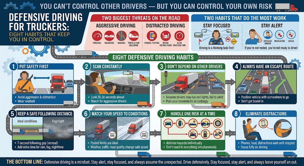 Defensive Driving for Truckers: Eight Habits That Keep You in Control