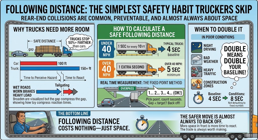Following Distance: The Simplest Safety Habit Truckers Skip