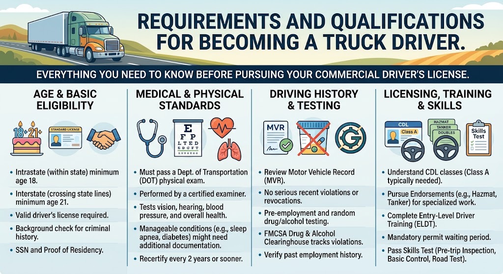 Requirements and Qualifications for Becoming a Truck Driver